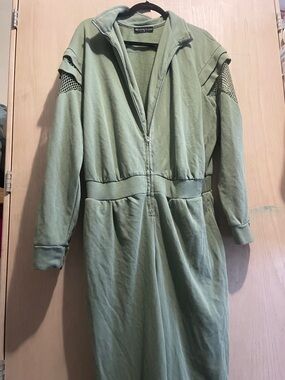 Olive Green Zip-Front Women's jumpsuit